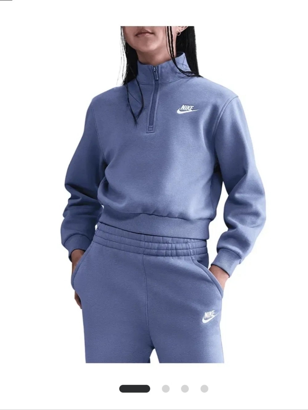 Nike Soft Blue Half-Zip Turtleneck Sweatshirt